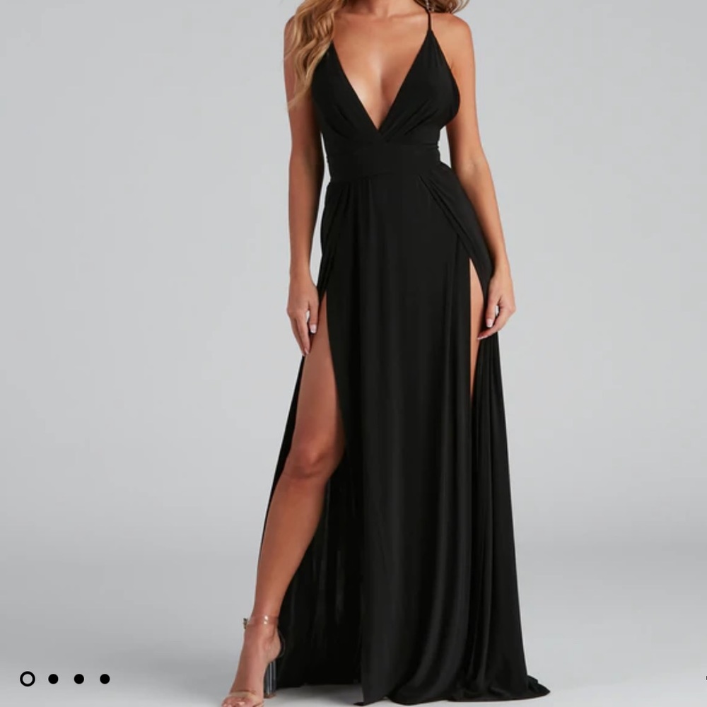 Black Formal Dress Double Slit